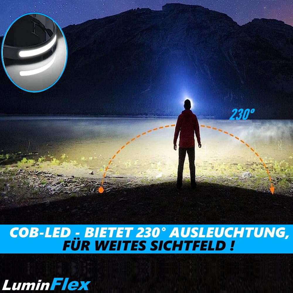 Светодиодный налобный фонарь LuminFlex COB 5 режимов 230° перезаряжаемый водонепроницаемый экстремальный