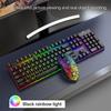 Wireless Gaming Keyboard And Mouse Combo With Mouse Pad, LED Backlit Rechargeable Battery Mechanical Ergonomic Feel 7 Color Backlit Mute Mice