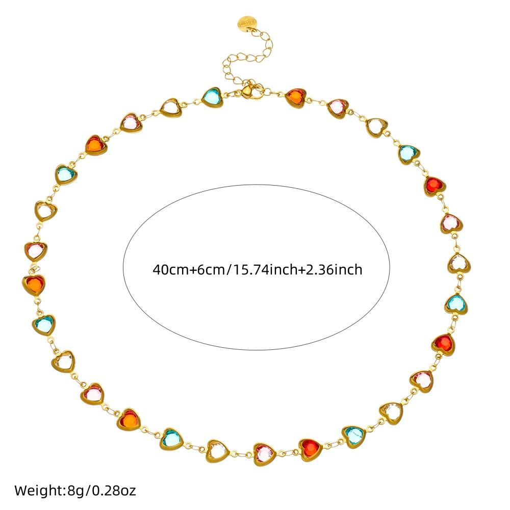 DIEYURO 316L Stainless Steell Zircon Heart Splicing Necklace For Women New Trend Fashion Neck Chain Jewelry Glamorous Gift