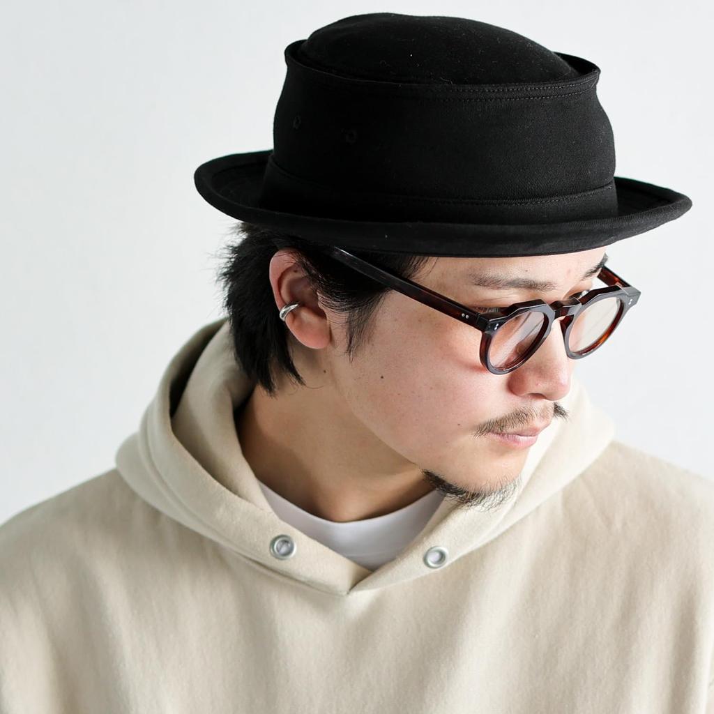 Reck Hatter Pork Pie Sweat Sizes All Black Men's Hat, Cotton, Available, Spring, Summer, Fall, Seasons, RH-322,