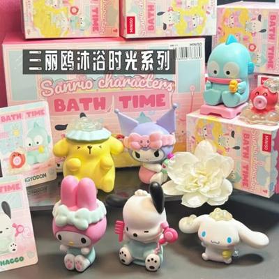 MINISO X Sanrio Серия Время купания Фигурка-сюрприз Cinnamoroll Pompom Purin Pochacco Kuromi Hangyodon Аниме Таинственная кукла