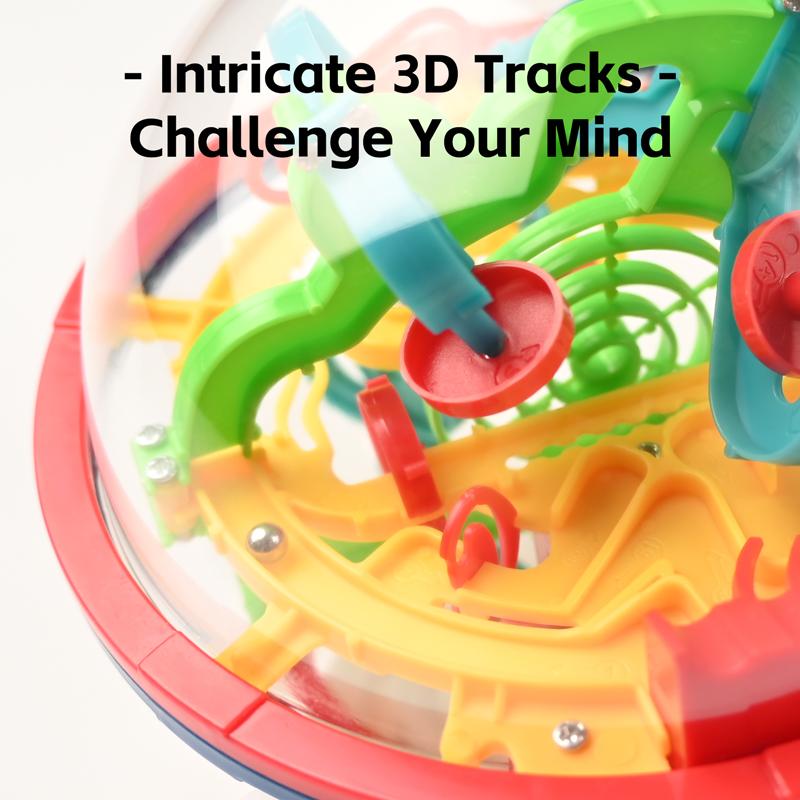 3D Magic Ball Labyrinth Brain Teaser Smart Puzzle 100 Levels Globe Toy Educational Montessori Game for Kids