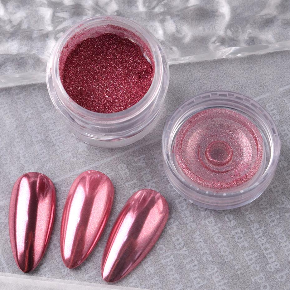 Xiaomi 1 Jar Chrome Rose Gold Nail Powder Metallic Mirror Effect Pigment Dust Glitter Powder For DIY Salon Manicure Nail Art Decoration