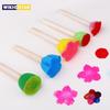 5PCS DIY Wooden/Plastic Sponge Graffiti Painting Brushes for Kids Drawing Toys Kindergarten Early Educational Toy Gift