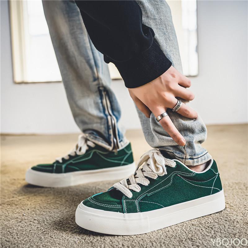 Модная весенне-осенняя новая студенческая низкая простая удобная дышащая парусиновая обувь для мужчин, универсальная плоская повседневная обувь для скейтборда
