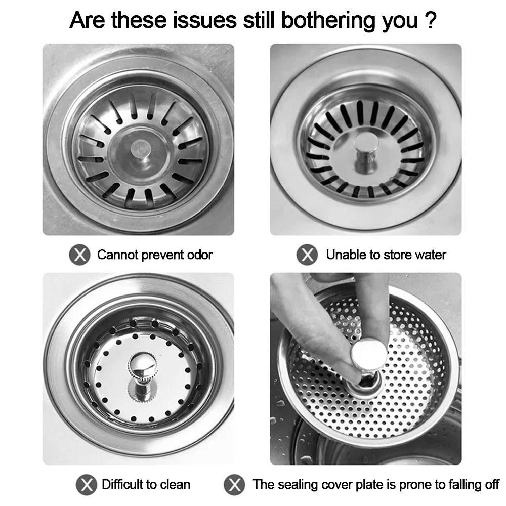 Floor Drain Plug Kitchen Sink Strainer Anti-blocking Food Waste Catcher Durable Drain Filter
