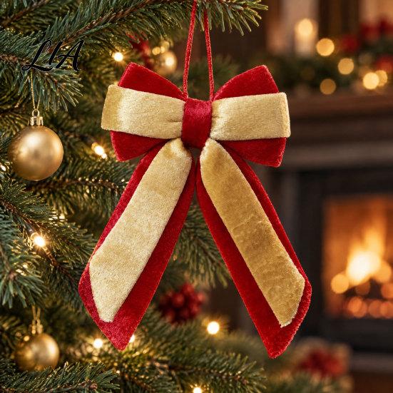 Large Small Bows for DIY Decor Velvet Christmas Bow, Color Contrasting Wreath Bows, Holiday Indoor Party Supplies Bowknot Accessories Wreath,