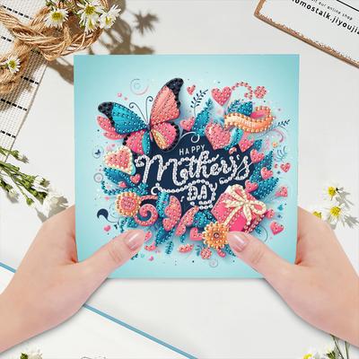 Набор из 6 открыток для DIY-алмазной живописи «С Днем матери» Алмазное искусство Ручные открытки Поздравительные открытки и подарки