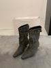 Pointed thin heel pleated stacking boots women's new folded short fashion boots wide western cowboy boots