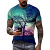 Модные оригинальные мужские футболки с пейзажем, летние повседневные футболки с круглым вырезом и коротким рукавом, новые трендовые уличные топы для отдыха с 3D принтом