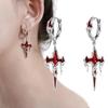 Red Cross Gothic Punk Earrings Women Hip Hop Fashion Ear Hook Pendant Eardrop Wedding Halloween Party Gifts Accessories
