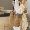 Casual Hollow Single Shoulder Cotton Thread Woven Bag New Lazy Style Hand-woven Bag Seaside Vacation Beach Bag Women's Bag