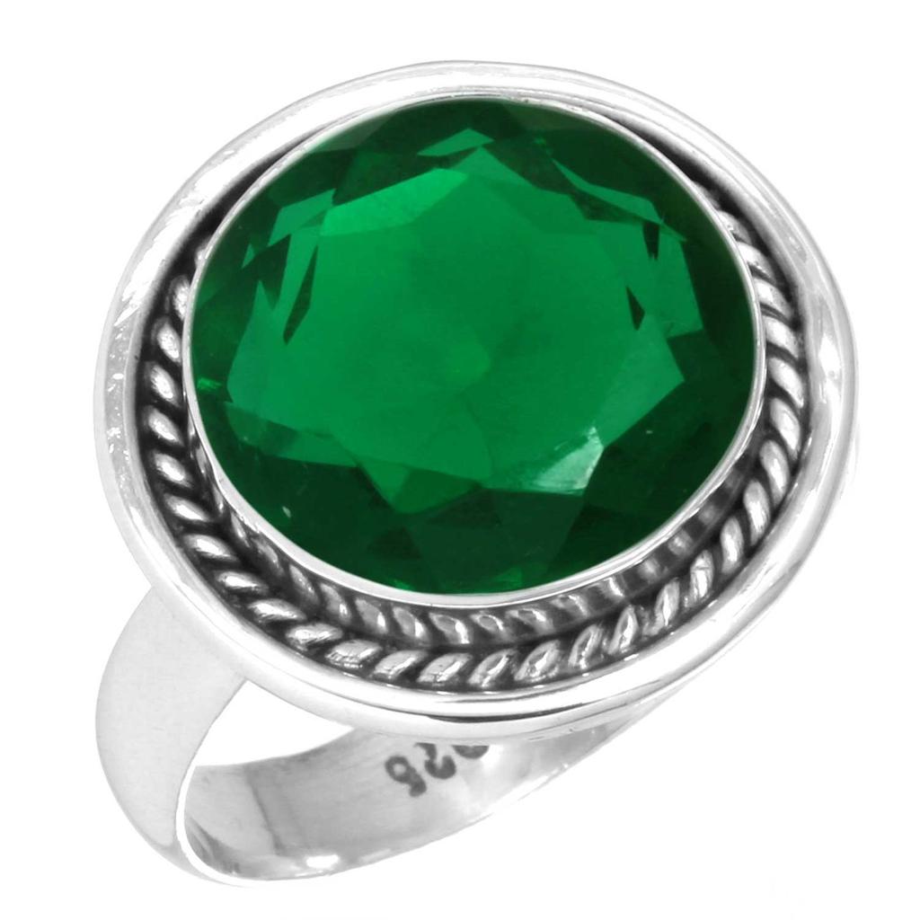 925 Sterling Silver Ring Women Gemstone Handmade Jewelry Anniversary Gift Amethyst Sapphire Blue Topaz Citrine Emerald Iolite Peridot Ruby Boho