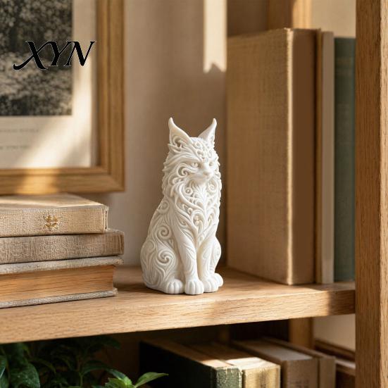 Эстетичная статуэтка кошки, 3D-печать, украшения Мейн-кун, фигурка для декора стола, классная устойчивая скульптура с проработанными деталями, подарки маме, женщинам, влюбленным