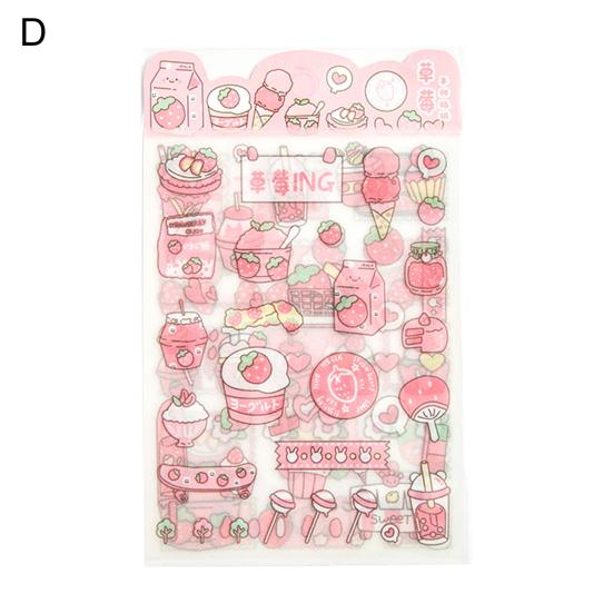 4 листа наклейки в стиле аниме, самоклеящиеся водонепроницаемые ПЭТ, канцелярские принадлежности для скрапбукинга, наклейки с героями мультфильмов для дома