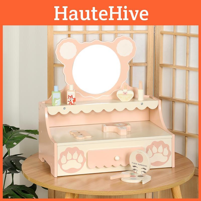 Маленький игрушечный медведь Столик для переодевания Деревянный игровой набор для детской творческой ролевой игры