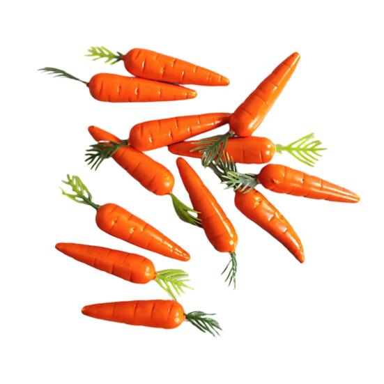 30Pcs Mini Artificial Carrots Ornament Fake Foam Carrot Models Decorative Bunny Carrots