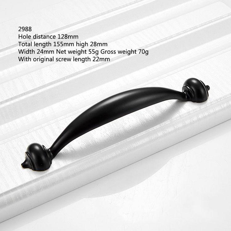 Black Handle American Style Modern Pull Antique Handles and Knobs Drawer Furniture Kitchen Cabinet