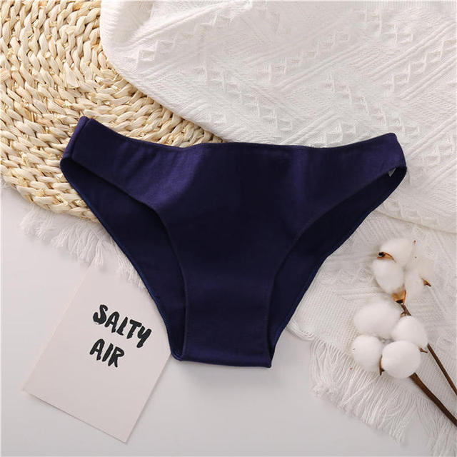 FINETOO Low Waist Cotton Panties Sexy Female Underpants Solid Breathable Comfortable Women Underwear Ladies Pantys Lingerie M-XXL