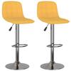 Bar Stool 2 pcs Yellow Fabric