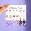 Colorful Resin Butterfly Earrings Set Pearl Purple Green Acrylic Gold Color Metal Hoop Earrings for Women Fashion Party Jewelry