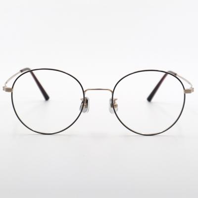 Aloeyewear [ALO BASIC] AL8204 1614G Полуоверсайз Круглые Металлические Очки Коричневого/Золотого Цвета