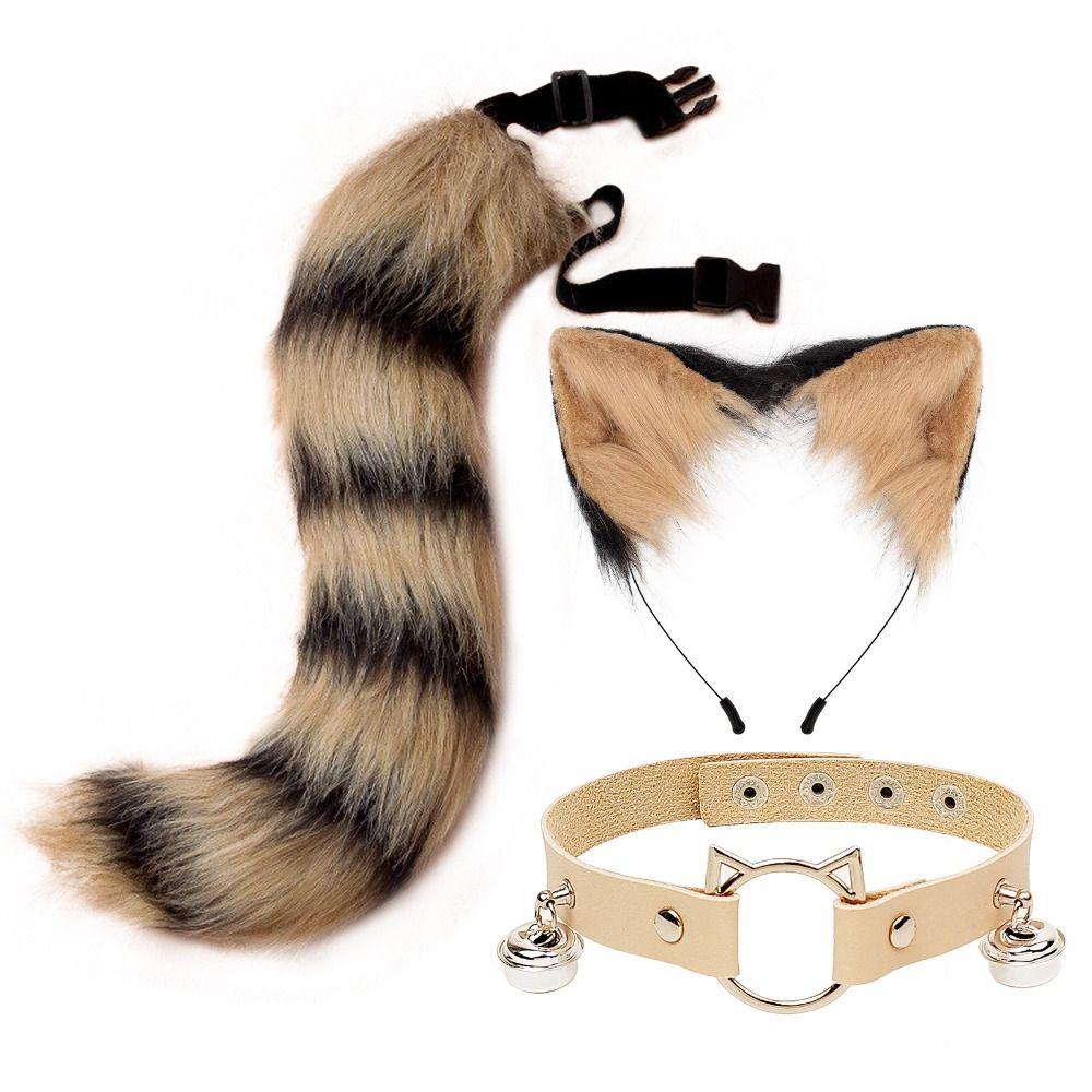 1 set Cat Tail Halloween Animal Cosplay Props Necklace Animal Cosplay Props Cosplay