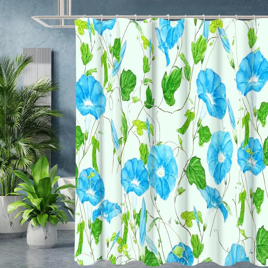 Floral Pattern pastoral style Bathing Curtain Bathroom Shower Curtain Waterproof With 12 Hooks Home Deco