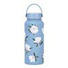 2025 New Model 1L Large Capacity Thermos Cup with Wide Mouth, Portable Handle, Sports Water Bottle, Outdoor Printed Water Cup for Women