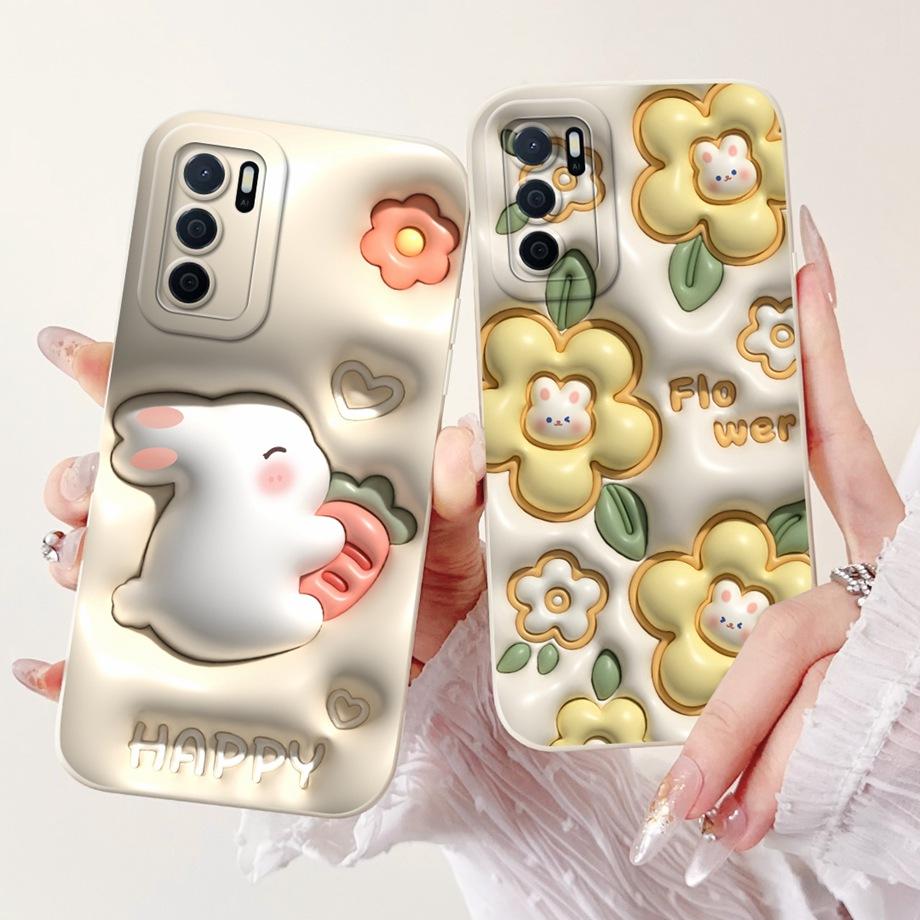 For Oppo A16 A16s A16k A16e Phone Case Soft Matte Silicone Capa Oppo A54s CPH2273 Funda Goothic Style Cartoon Panda Back Cover