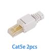 2 шт. Разъем Cat5E Cat6 RJ45 Модульный Без Инструмента Зажим Проводов Неэкранированный Позолоченный Многоразовый Сетевой Кристаллический Разъем