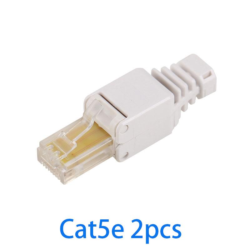 2 шт. Разъем Cat5E Cat6 RJ45 Модульный Без Инструмента Зажим Проводов Неэкранированный Позолоченный Многоразовый Сетевой Кристаллический Разъем