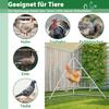 Chicken Coop with Metal Climbing Frame, Weatherproof Aviary 3x2m with Roof and Large Run Area - Safe Enclosure for Chickens and Small Animals