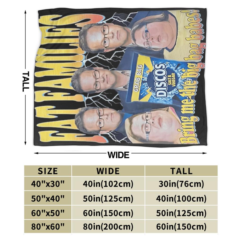 Fat Families Uk TV Comedy Meme Funny Blanket Multi-size Super Soft Cozy Throw Blankets for Sofa Couch and Bed