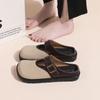 Модные женские туфли-мюли, тапочки, туфли на плоской подошве с квадратным носком, летние дизайнерские повседневные уличные сандалии 2024 года, новые удобные шлепанцы, шлепанцы Zapatos Mujer
