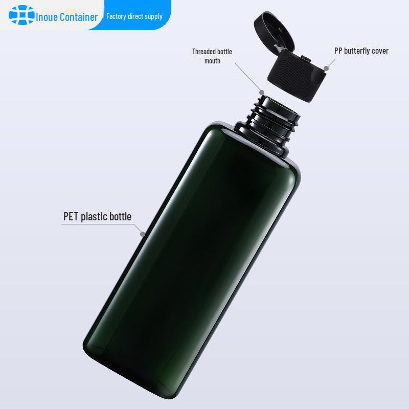 Бутылка для шампуня с закругленной квадратной крышкой объемом 150 мл и бутылка для удаления масла из ПЭТ-пластика объемом 200 мл с гелем для душа