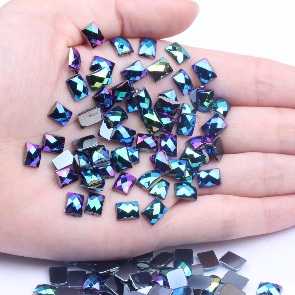 6x8mm Multicolor Flat Globe Rectangular Accessories for DIY Phone Beautification