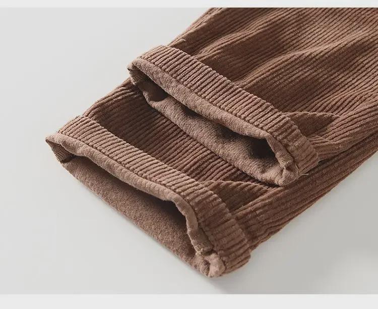 Мужские вельветовые брюки прямого кроя с эластичной талией L8235 в стиле ретро