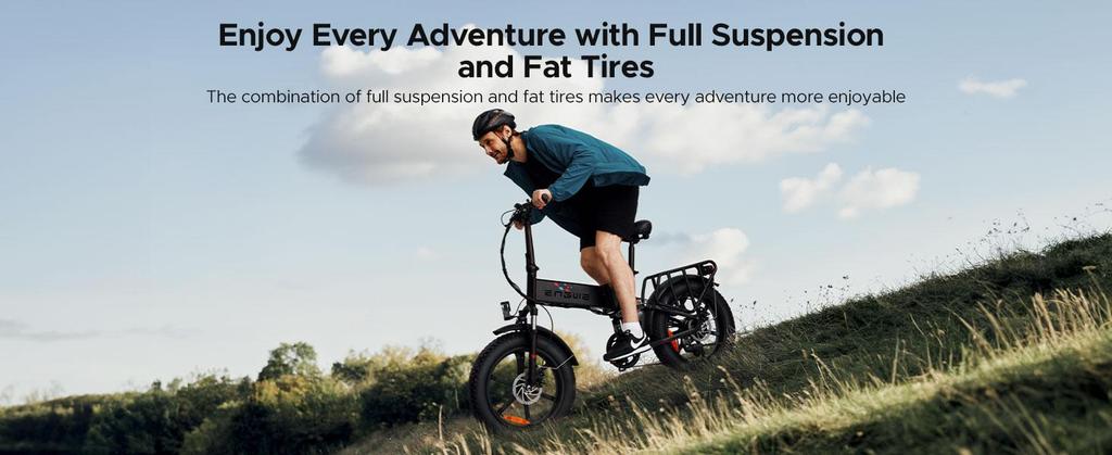 ENGWE folding electric bicycle, 48V 13Ah battery, 20-inch tires, 250W motor, range up to 120 kilometers.ENGINE X