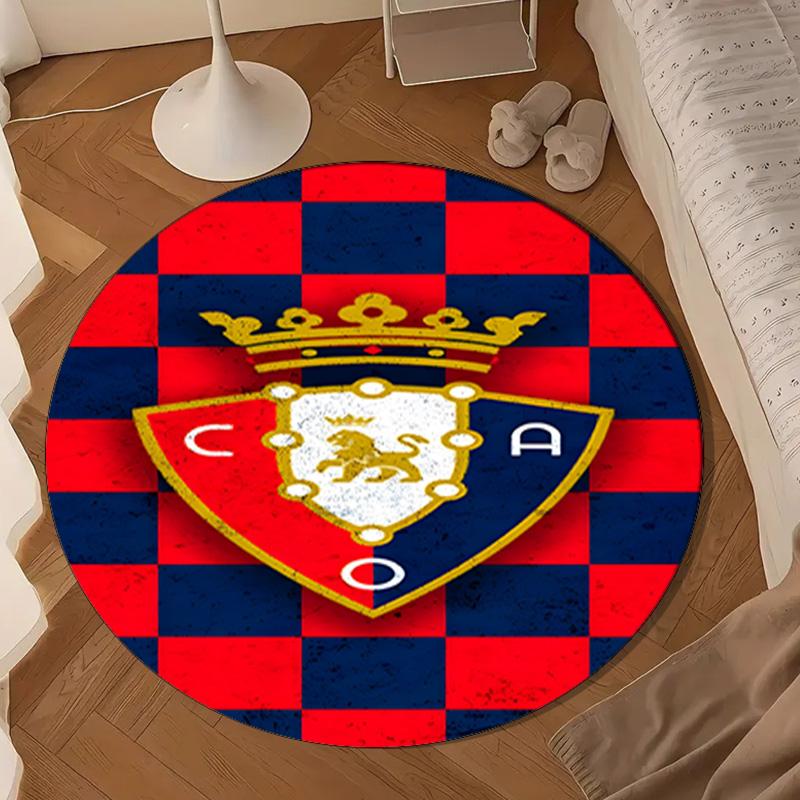 Red Blue Shield Atletico Round mat Home Decor, Chair rug For livingroom,Bedroom, doormat home decor Birthday Gift Christmas Gifts