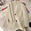 Women's Suit Spring Autumn Female Top Office Lady Blazer Loose Fit Thin Jacket Lapel Collar Coat for Work Leisure Time
