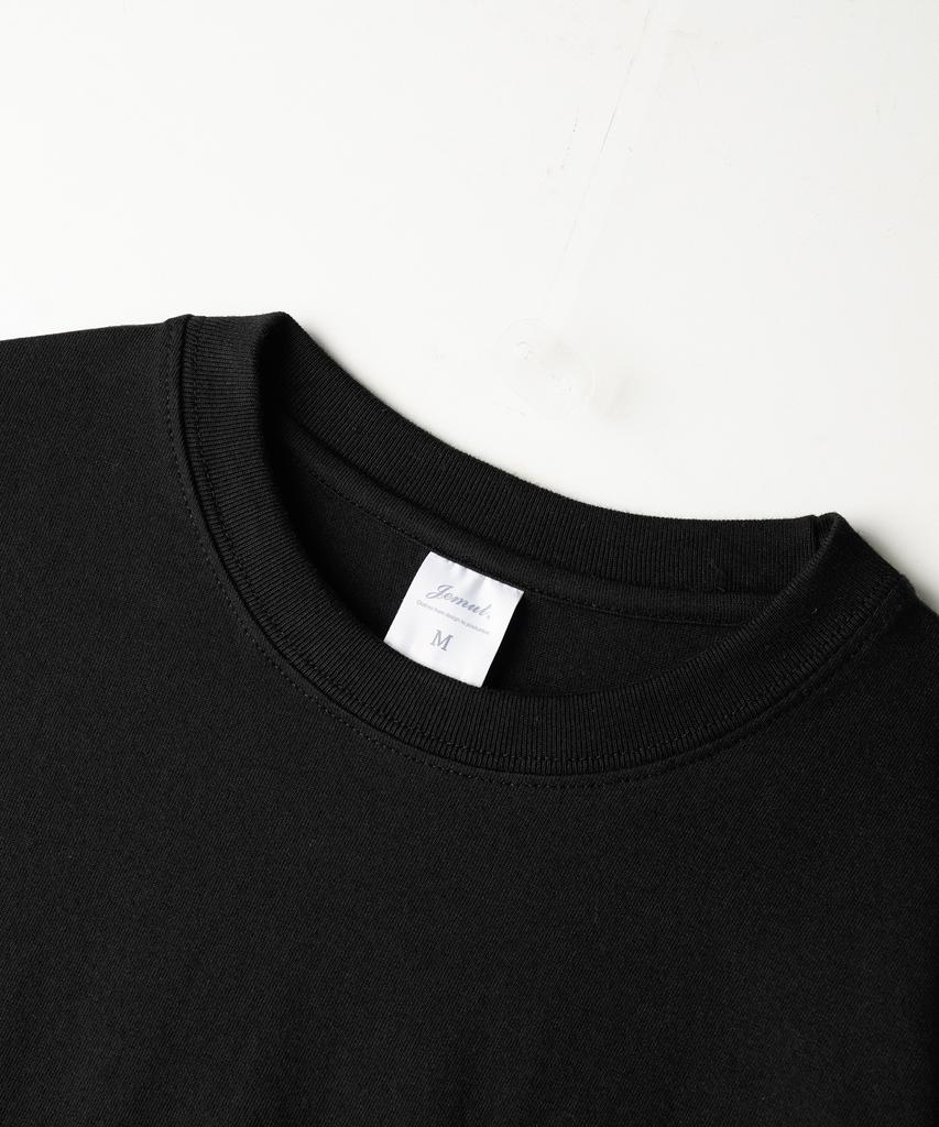 JEMUT Boy Crop Long Sleeve T-Shirt Black Kjlt2672