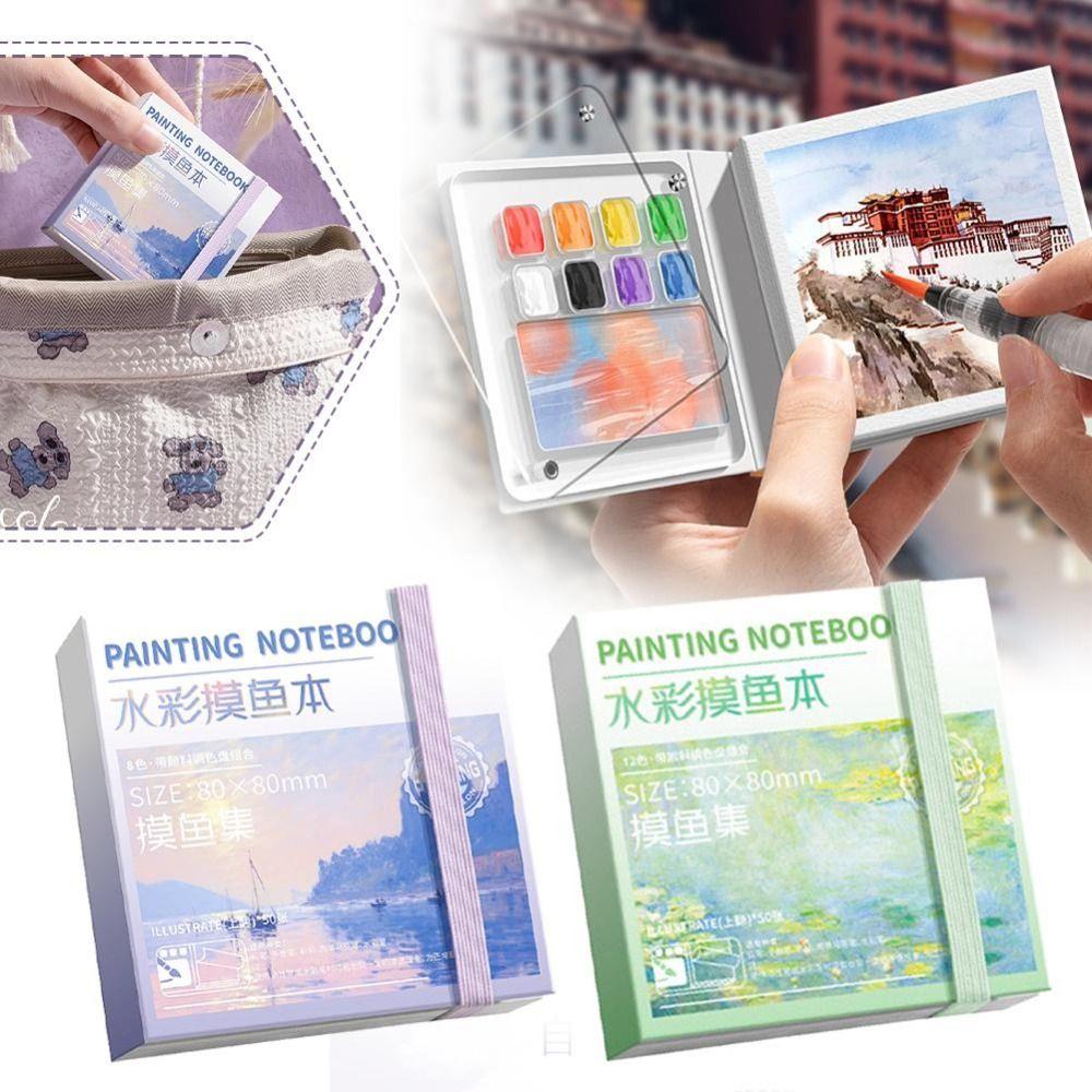 Acrylic Watercolor Paint Palette Set 8/12 Grid Empty Paint Box Travel Painting Tray Kit  Artist