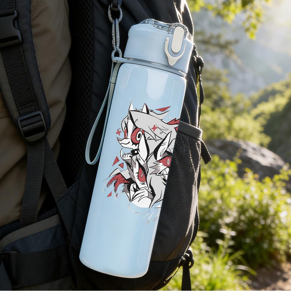 1PC Red Dragon Fantasy Retro Grunge Print 750ml Portable Sports Water Bottle Leakproof Gym Outdoor Travel Drink Cup