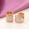 Luxury Zircon Hoop Earrings for Women Rose Gold Color Square Earring Trending Wedding Aesthetic Jewelry Gift