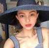 French retro elegant dome basin straw top hat women's spring and summer sun protection sunshade concave beach straw hat