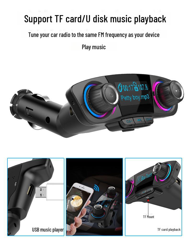 Автомобильный MP3-плеер BT06 с функцией громкой связи и зарядным устройством Bluetooth с многофункциональной и многоязычной поддержкой
