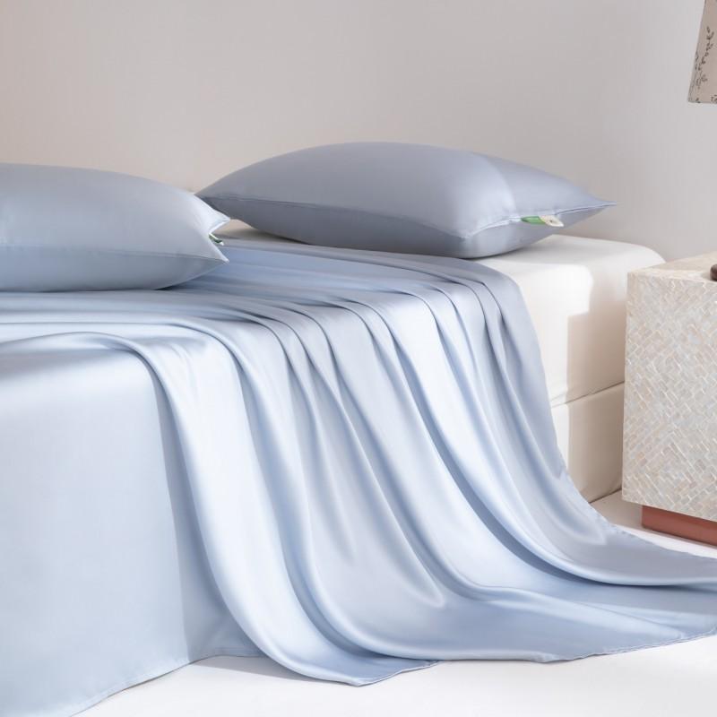 60S Tencel Lyocell Bed Sheet Set Pure Color Soft Smooth Hypoallergenic Sleep