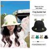 Japanese Style Cute Frog Fisherman Bucket Hat - Large Head Summer Sun Protection