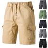 Летние шорты-карго, мужские военные тактические карманы с клапанами, бермуды для бега, свободные рабочие повседневные короткие мужские зеленые шорты для фитнеса